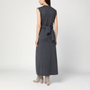 Vestido cinza Jil Sander em lã com detalhe cruzado