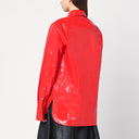 Jil Sander glänzendes Leinenhemd mit roter Krawatte