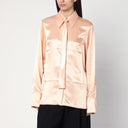 Camisa Jil Sander con corbata rosa en mezcla de viscosa brillante
