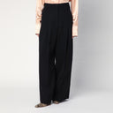 Pantalones anchos negros de mezcla de seda de Jil Sander