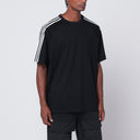 T-shirt nera adidas Y-3 in misto lana e nylon