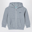 KENZO Grey cotton blend zip sweatshirt with logo
