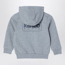 KENZO Grey cotton blend zip sweatshirt with logo