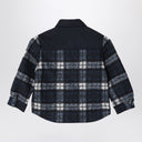 KENZO Navy blue chequered shirt in wool blend