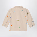 KENZO Weiß/Sand gestreifte Jeansjacke