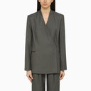LouLou De Saison Sandyato single-breasted grey viscose blazer