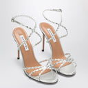 Aquazzura Love Struck silberne Sandalen mit Kristallen