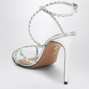 Aquazzura Love Struck silberne Sandalen mit Kristallen