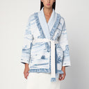 Cardigan Alanui Silent Rider bianco/blu in lana