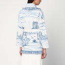 Cardigan Alanui Silent Rider bianco/blu in lana