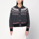 Cardigan Alanui grigio con motivo Fair Isle