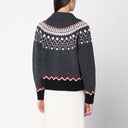 Alanui Grey Fair Isle patterned cardigan