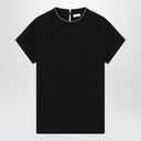 Brunello Cucinelli Black crew-neck T-shirt with pendant