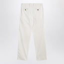 Calça de veludo cotelê branca Brunello Cucinelli