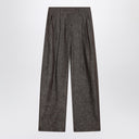 Brunello Cucinelli Wide brown trousers in cotton blend