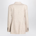 Brunello Cucinelli Beige double-breasted jacket in wool and cashmere