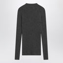 Brunello Cucinelli Dunkelgrauer gerippter Wollpullover