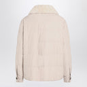 Brunello Cucinelli Light gray jacket with fur collar