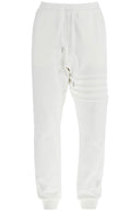 Thom Browne white cotton sweatpants with 4 stripes