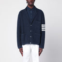 Cardigã azul de mistura de linho Thom Browne