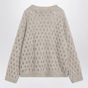 Brunello Cucinelli Beige openwork mohair-blend sweater