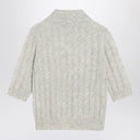 Brunello Cucinelli Light grey cable-knit sweater in mohair blend