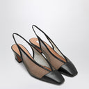 Slingbacks negros Aquazzura Margot en malla y cuero