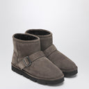 Brunello Cucinelli Stiefel aus taubengrauem Wildleder