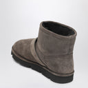 Brunello Cucinelli Stiefel aus taubengrauem Wildleder