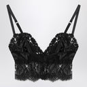 Dolce & Gabbana Dolce&Gabbana Black bralette top in silk satin and lace