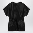 Camiseta preta LouLou De Saison em linho e seda
