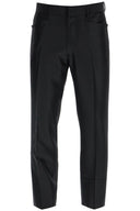 Tom Ford men's black wool and silk regular fit trousers made in italy