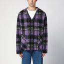 Palm Angels Over shirt in violet check wool