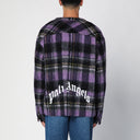 Camisa sobreposta Palm Angels em lã xadrez violeta