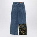 Palm Angels Baggy jeans with jungle insert