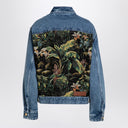 Palm Angels Jeansjacke mit Dschungel-Einsatz