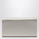 ROGER VIVIER Pearl grey satin clutch bag with buckle