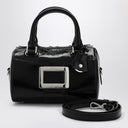 ROGER VIVIER Belle Vivier Mini Bowling Bag in black patent leather