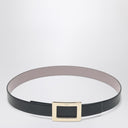 Cinto de couro preto/rosa ROGER VIVIER Belle Vivier