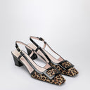 ROGER VIVIER Belle Vivier Leopardenmuster Ponyfell Slingback