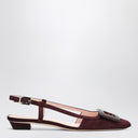 ROGER VIVIER Belle Vivier sapatilhas slingback de camurça bordô