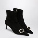 ROGER VIVIER Schwarze Viv Canard Wildleder Stiefeletten