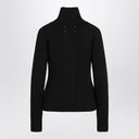 Cardigan zippé en laine noire Maison Margiela