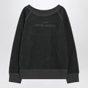 Sudadera negra desteñida de algodón con logo de Maison Margiela