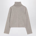 Suéter de cuello alto beige de mezcla de lana MM6 Maison Margiela