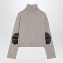 Maglione a collo alto beige in misto lana MM6 Maison Margiela