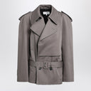 MM6 Maison Margiela Short double-breasted grey trench coat