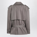 MM6 Maison Margiela Short double-breasted grey trench coat