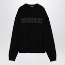 Dsquared2 Black cotton crew-neck sweatshirt with logo