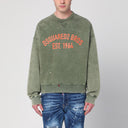 Felpa verde lavata Dsquared2 con logo